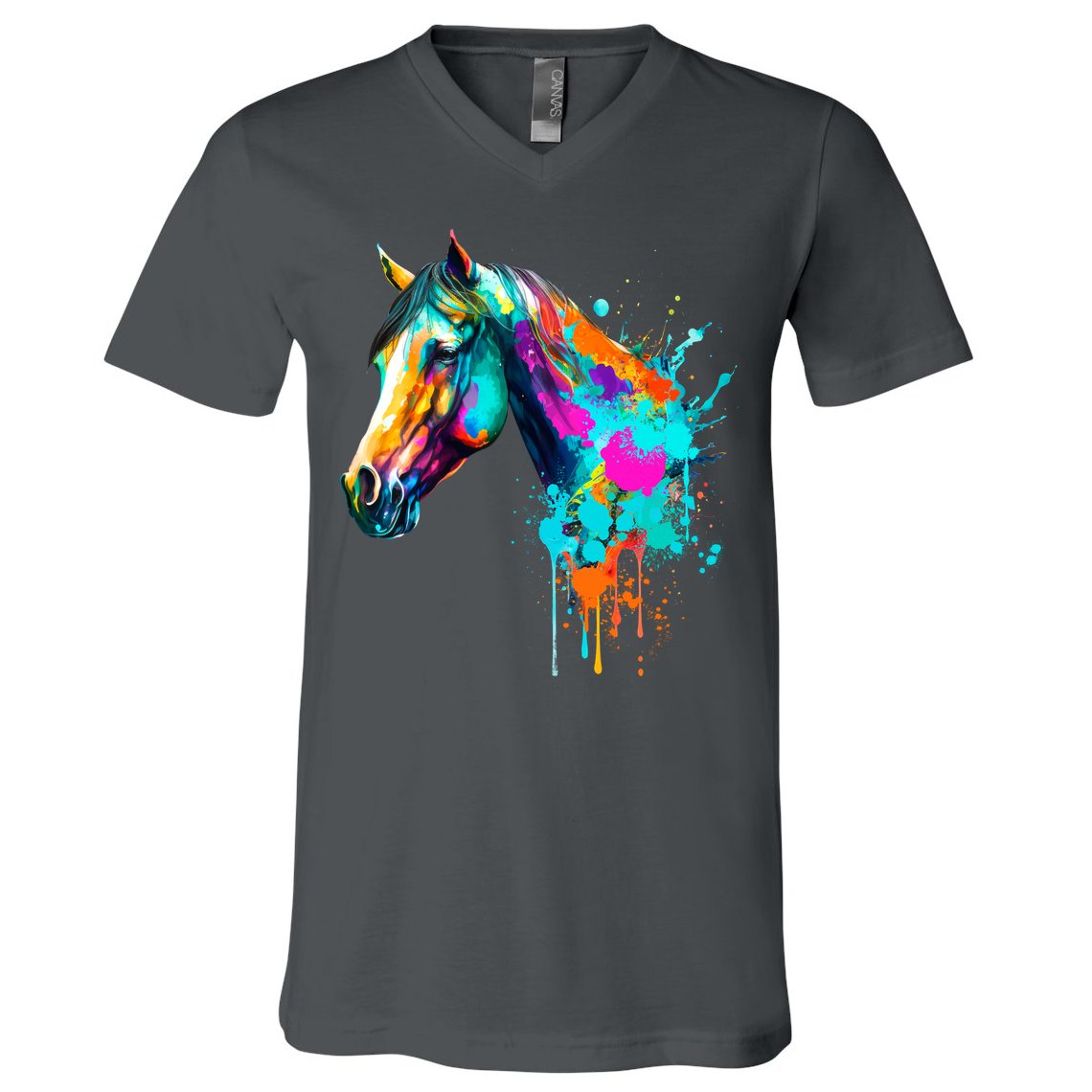 Watercolor Horse Head V-Neck T-Shirt