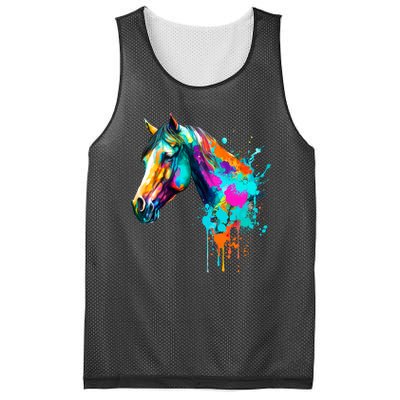 Watercolor Horse Head Mesh Reversible Basketball Jersey Tank