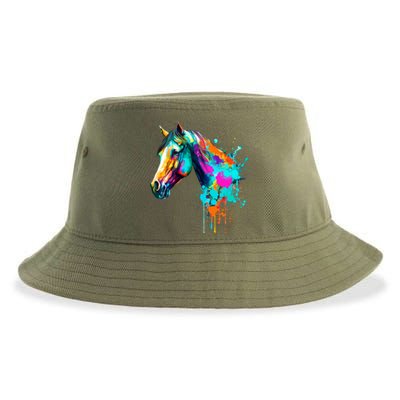 Watercolor Horse Head Sustainable Bucket Hat