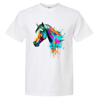 Watercolor Horse Head Garment-Dyed Heavyweight T-Shirt