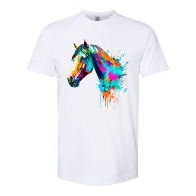 Watercolor Horse Head Softstyle CVC T-Shirt