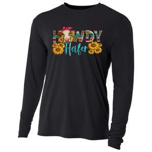 Western Howdy Heifer With Charolais Cow Serape Leopard Cooling Performance Long Sleeve Crew