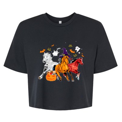 Witch Horse Halloween Spooky Season Bella+Canvas Jersey Crop Tee