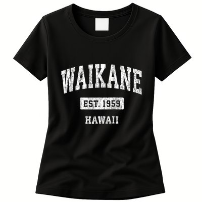 Waikane Hawaii Hi Vintage Sports Established Womens T-Shirt