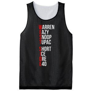 Westside Hip Hop Rap Music Legends Letter Mesh Reversible Basketball Jersey Tank