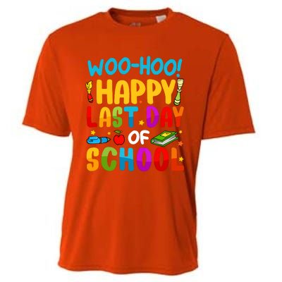 Woo Hoo Happy Last Day Of School For Teachers Students Cooling Performance Crew T-Shirt