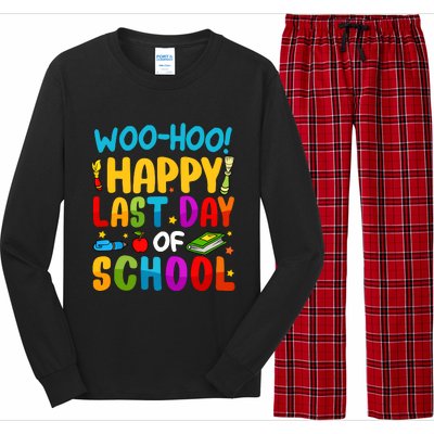 Woo Hoo Happy Last Day Of School For Teachers Students Long Sleeve Pajama Set