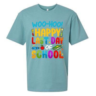 Woo Hoo Happy Last Day Of School For Teachers Students Sueded Cloud Jersey T-Shirt