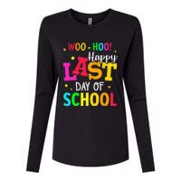 Woo Hoo Happy Last Day of School For Teachers Students Womens Cotton Relaxed Long Sleeve T-Shirt