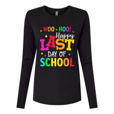 Woo Hoo Happy Last Day of School For Teachers Students Womens Cotton Relaxed Long Sleeve T-Shirt