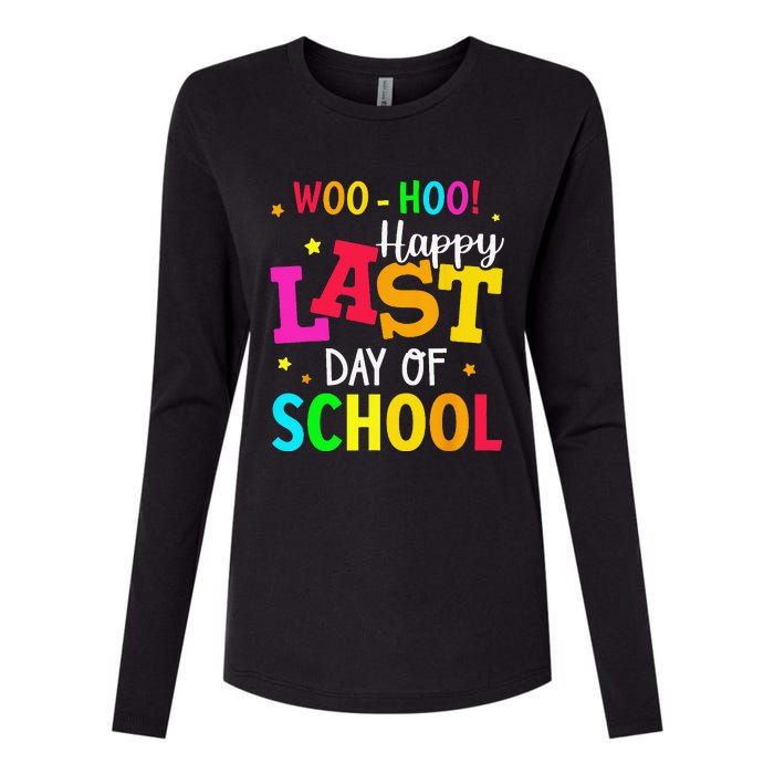 Woo Hoo Happy Last Day of School For Teachers Students Womens Cotton Relaxed Long Sleeve T-Shirt