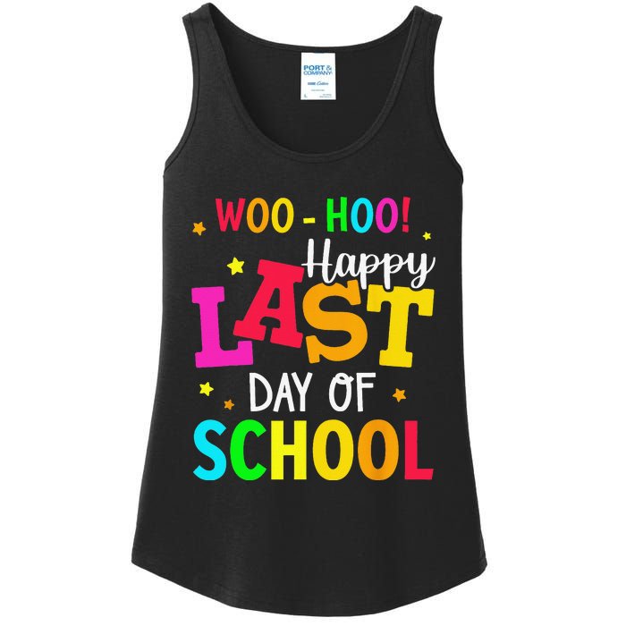 Woo Hoo Happy Last Day of School For Teachers Students Ladies Essential Tank