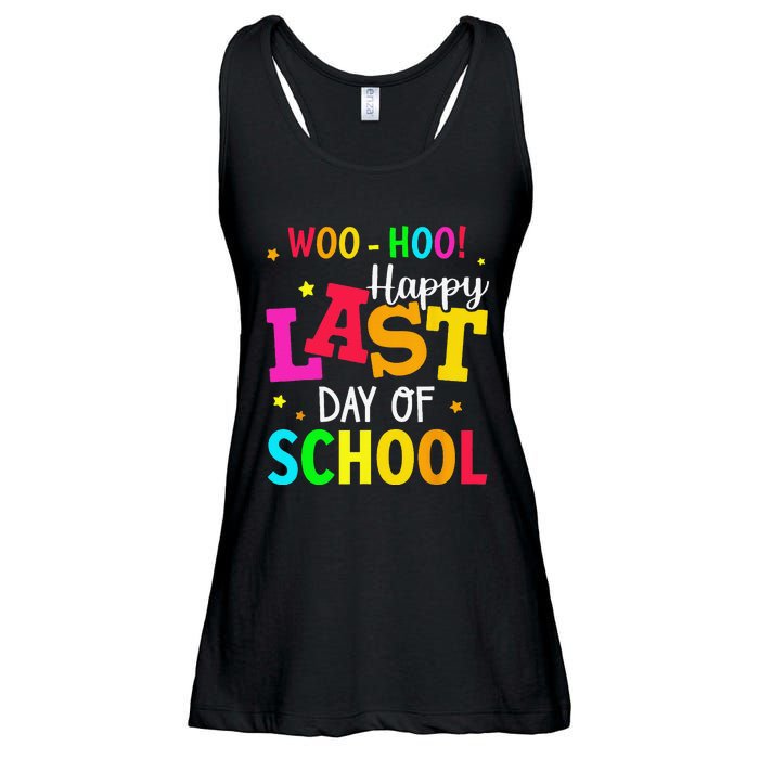 Woo Hoo Happy Last Day of School For Teachers Students Ladies Essential Flowy Tank