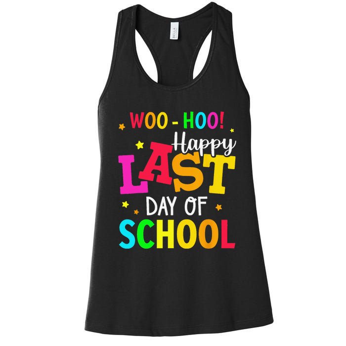 Woo Hoo Happy Last Day of School For Teachers Students Women's Racerback Tank