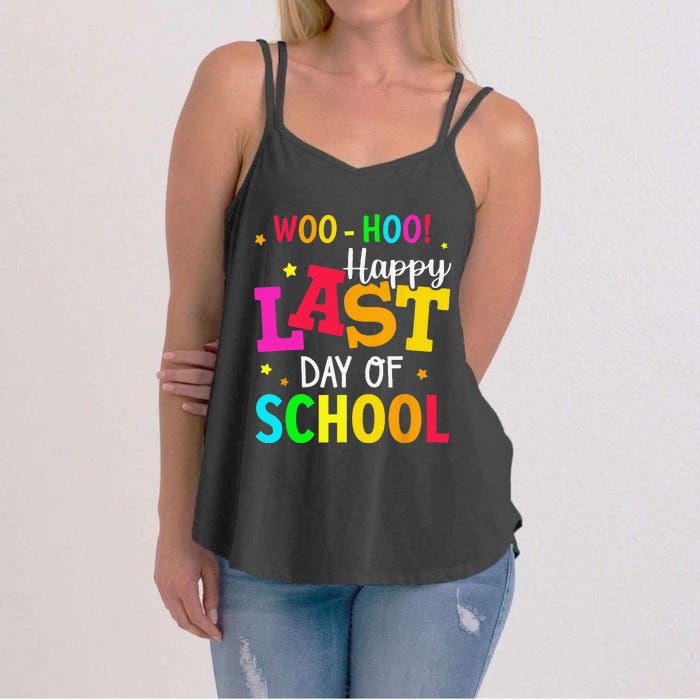 Woo Hoo Happy Last Day of School For Teachers Students Women's Strappy Tank