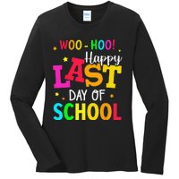 Woo Hoo Happy Last Day of School For Teachers Students Ladies Long Sleeve Shirt