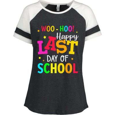 Woo Hoo Happy Last Day of School For Teachers Students Enza Ladies Jersey Colorblock Tee