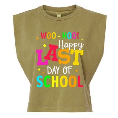 Woo Hoo Happy Last Day of School For Teachers Students Garment-Dyed Women's Muscle Tee