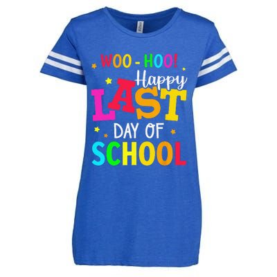 Woo Hoo Happy Last Day of School For Teachers Students Enza Ladies Jersey Football T-Shirt