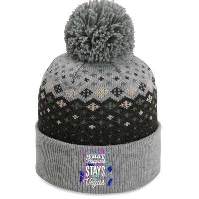 What Happens Here Stays Here Las Vegas NV Vacation The Baniff Cuffed Pom Beanie