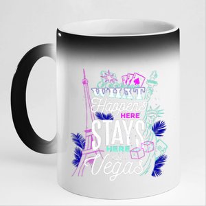 What Happens Here Stays Here Las Vegas NV Vacation 11oz Black Color Changing Mug