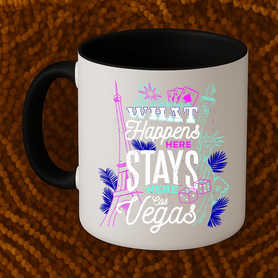 What Happens Here Stays Here Las Vegas NV Vacation Mug