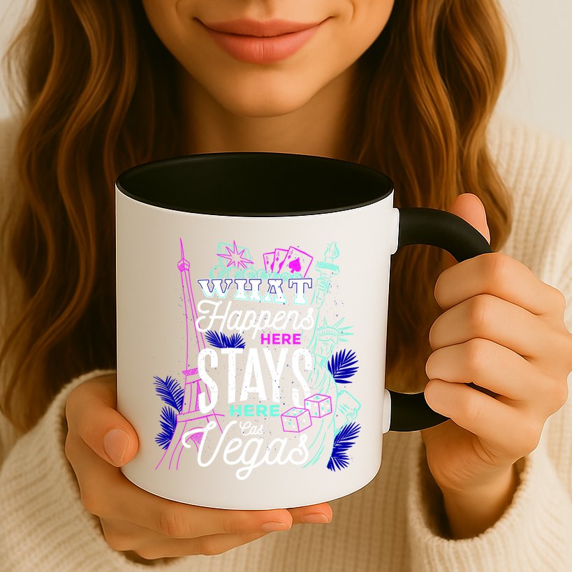What Happens Here Stays Here Las Vegas NV Vacation Mug