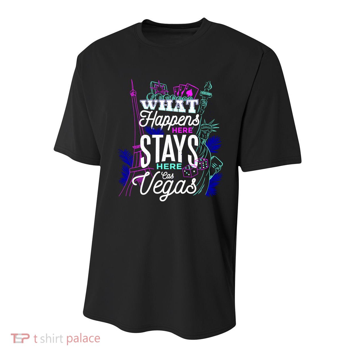 What Happens Here Stays Here Las Vegas NV Vacation Youth Performance Sprint T-Shirt