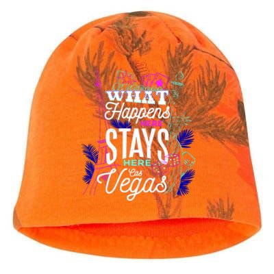 What Happens Here Stays Here Las Vegas NV Vacation Kati - Camo Knit Beanie