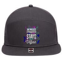 What Happens Here Stays Here Las Vegas NV Vacation 7 Panel Mesh Trucker Snapback Hat