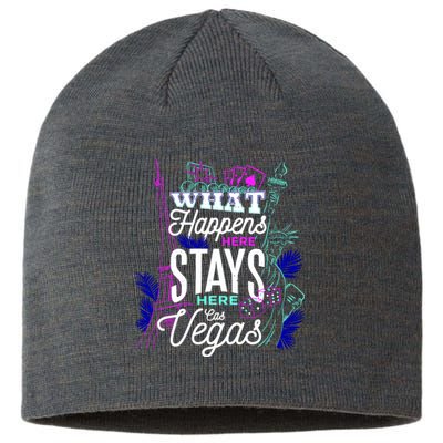 What Happens Here Stays Here Las Vegas NV Vacation Sustainable Beanie