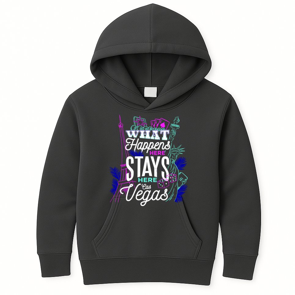 What Happens Here Stays Here Las Vegas NV Vacation Kids Hoodie