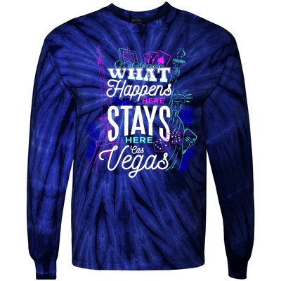 What Happens Here Stays Here Las Vegas NV Vacation Tie-Dye Long Sleeve Shirt