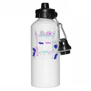 What Happens Here Stays Here Las Vegas NV Vacation Aluminum Water Bottle 