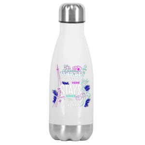 What Happens Here Stays Here Las Vegas NV Vacation Stainless Steel Insulated Water Bottle