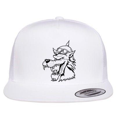 Wolf Head Head Flat Bill Trucker Hat