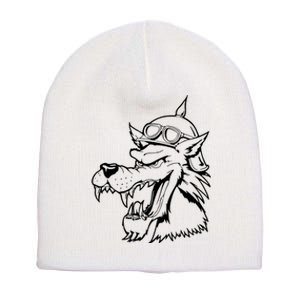 Wolf Head Head Short Acrylic Beanie