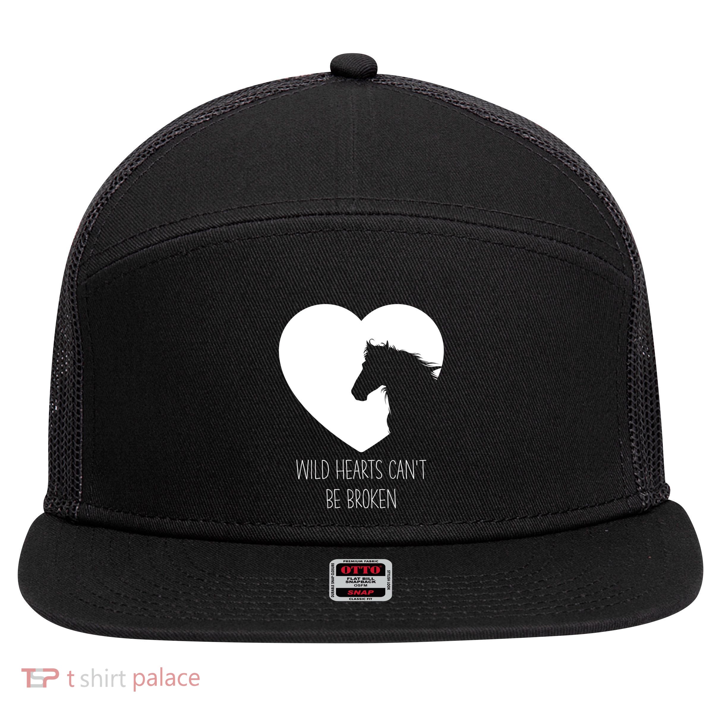 Wild Hearts Horse Lover And Horseback Riding Gift 7 Panel Mesh Trucker Snapback Hat