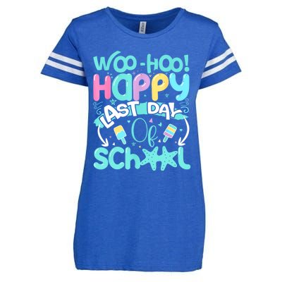 Woo Hoo Happy Last Day Of School | Fun Teacher Student Enza Ladies Jersey Football T-Shirt