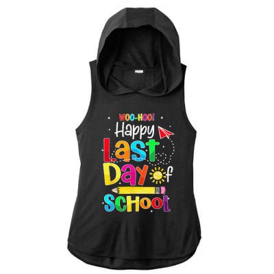 Woo Hoo Happy Last Day of School For Teachers Students Ladies PosiCharge Tri-Blend Wicking Draft Hoodie Tank