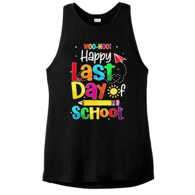 Woo Hoo Happy Last Day of School For Teachers Students Ladies PosiCharge Tri-Blend Wicking Tank