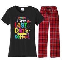 Woo Hoo Happy Last Day of School For Teachers Students Women's Flannel Pajama Set