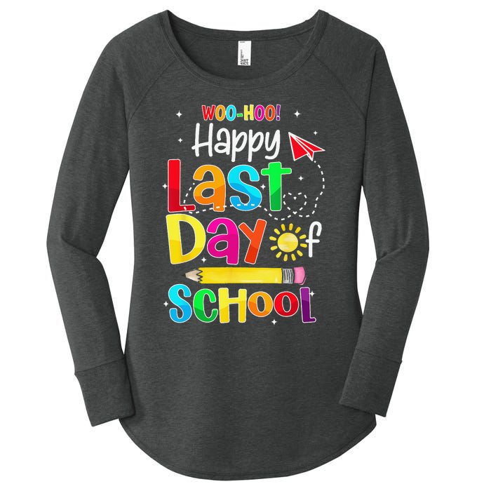 Woo Hoo Happy Last Day of School For Teachers Students Women's Perfect Tri Tunic Long Sleeve Shirt