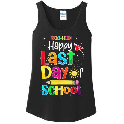 Woo Hoo Happy Last Day of School For Teachers Students Ladies Essential Tank