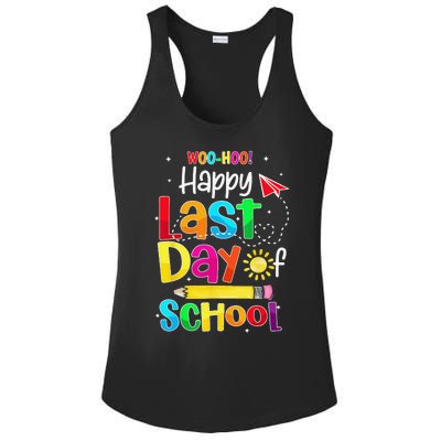 Woo Hoo Happy Last Day of School For Teachers Students Ladies PosiCharge Competitor Racerback Tank