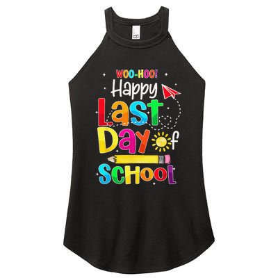 Woo Hoo Happy Last Day of School For Teachers Students Women's Perfect Tri Rocker Tank