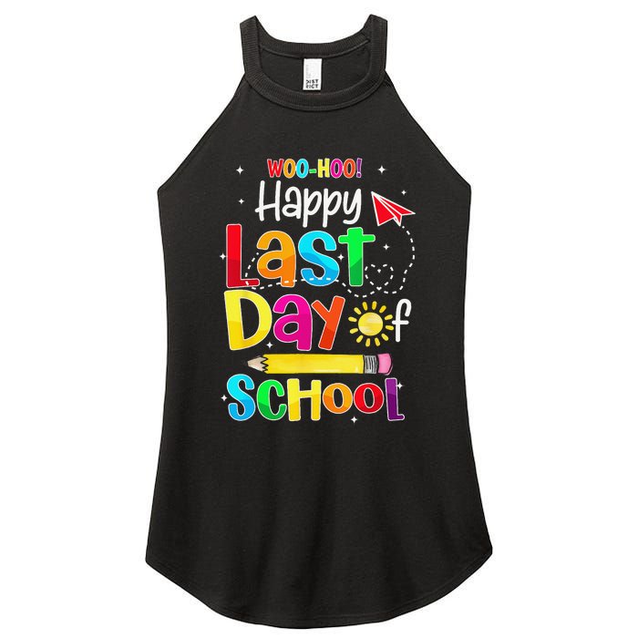 Woo Hoo Happy Last Day of School For Teachers Students Women's Perfect Tri Rocker Tank