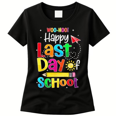 Woo Hoo Happy Last Day of School For Teachers Students Women's T-Shirt