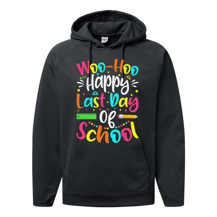 Woo Hoo Happy Last Day of School Fun Teacher Student Performance Fleece Hoodie