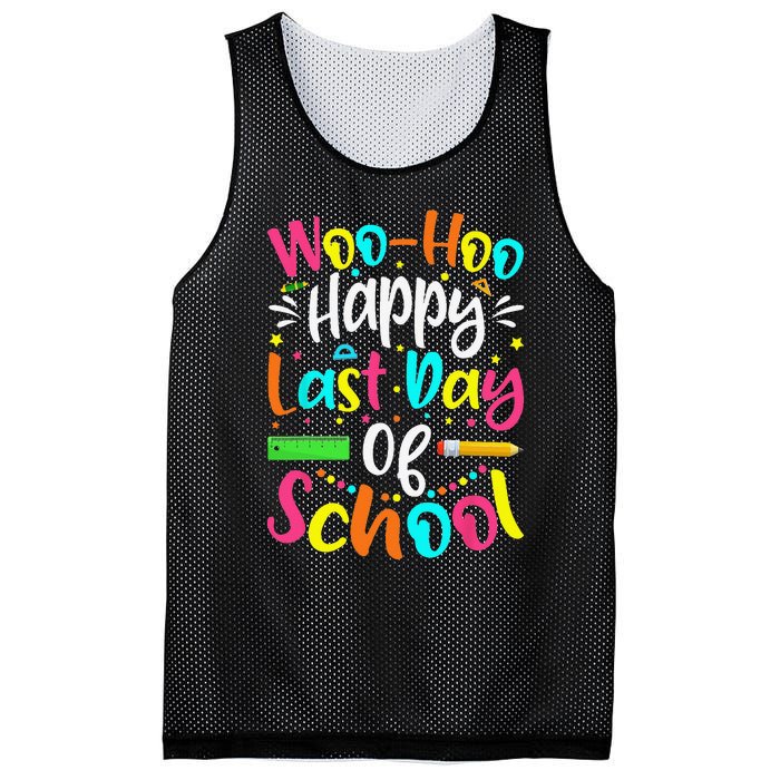 Woo Hoo Happy Last Day of School Fun Teacher Student Mesh Reversible Basketball Jersey Tank